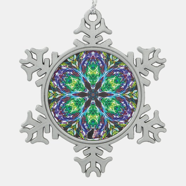 Pods Kaleidoscope Snowflake Ornament (Front)