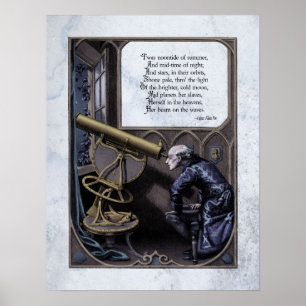 Poe "Evening Star" Steampunk Victorian Art 17x22 Poster