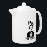 Poe Me A Cup Funny Classic Author Art Teapot<br><div class="desc">A funny Poe me a cup classic Edgar Allen Poe author fun humor slogan epic comic motto I love reading the classics with coffee happy motto awesome reading statement design deluxe ceramic coffee tea or cocoa pitcher. Get a funny Edgar Allen Poe pitcher today.</div>