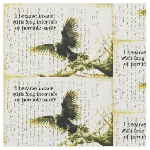 Poe Poetry Raven Sanity Fabric