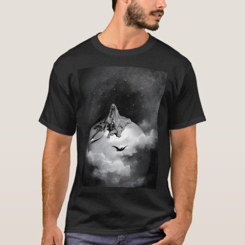 Poe Raven Illustration by Gustave Dore T_Shirt