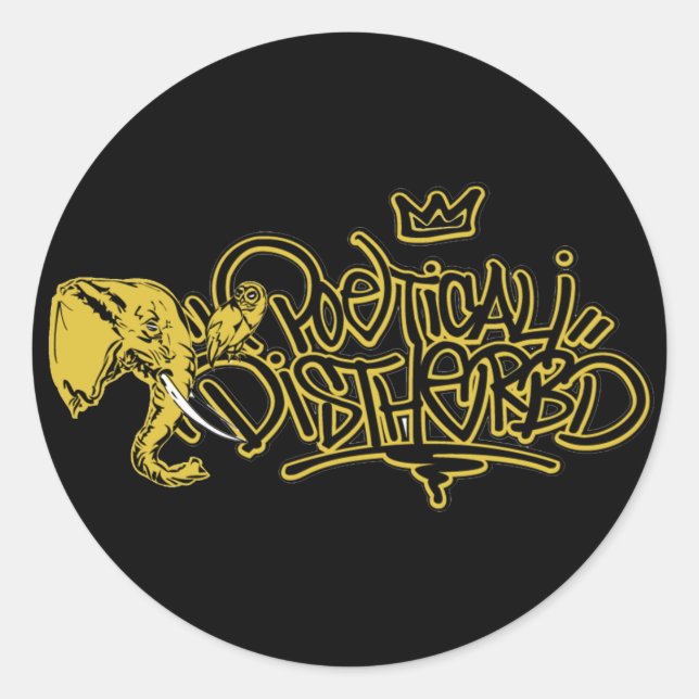 poedis_yellow classic round sticker (Front)