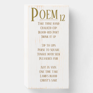 POEM 12 WOODEN BOX SIGN