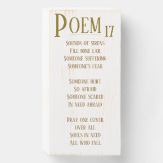 POEM 17 WOODEN BOX SIGN