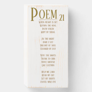POEM 21 WOODEN BOX SIGN