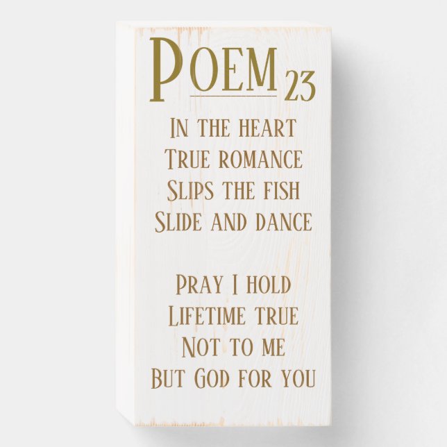 POEM 23 WOODEN BOX SIGN (Front Vertical)