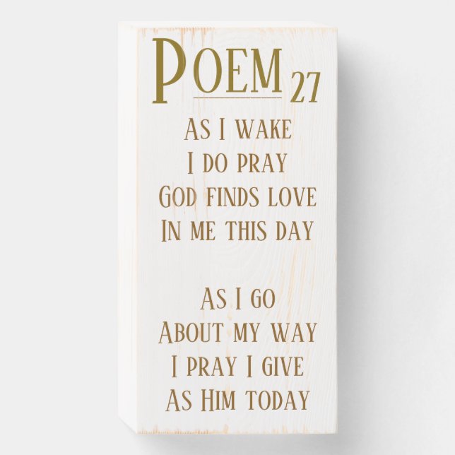 POEM 27 WOODEN BOX SIGN (Front Vertical)