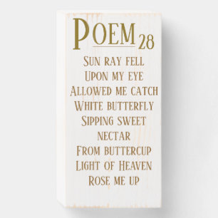 POEM 28 WOODEN BOX SIGN