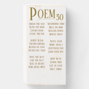 POEM 30 WOODEN BOX SIGN