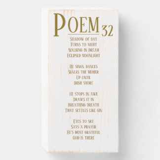 POEM 32 WOODEN BOX SIGN