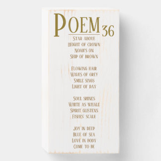 POEM 36 WOODEN BOX SIGN