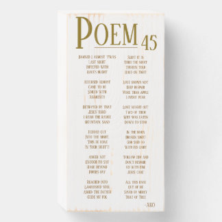 POEM 45 WOODEN BOX SIGN