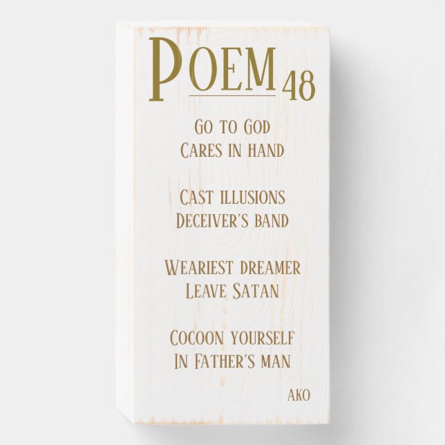 POEM 48 WOODEN BOX SIGN (Front Vertical)