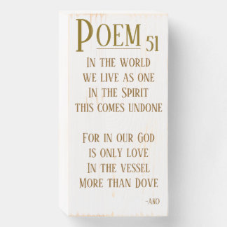 POEM 51 WOODEN BOX SIGN