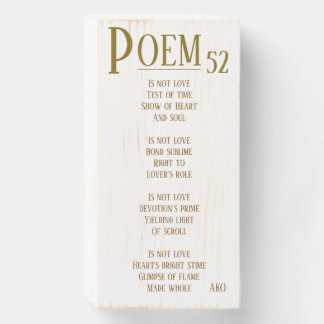 POEM 52 WOODEN BOX SIGN