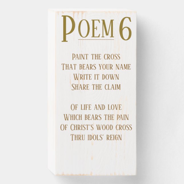 POEM 6 WOODEN BOX SIGN (Front Vertical)