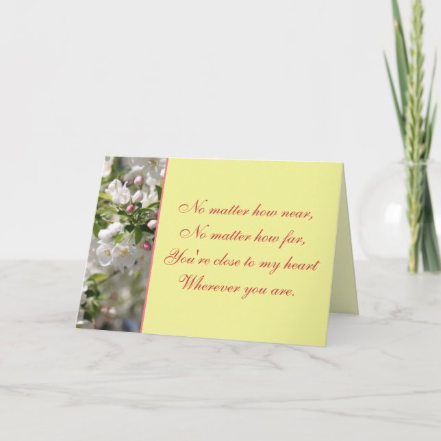 Poem and Blossoms Greeting Card (Front)