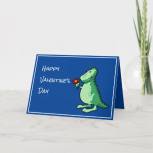 Poem and Cute Dinosaur Valentine's Day Card