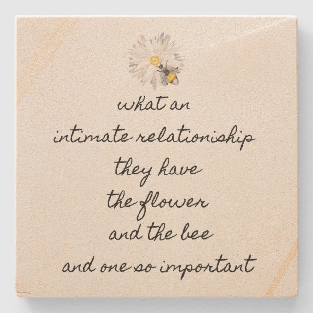 Poem Bee Stone Coaster (Front)