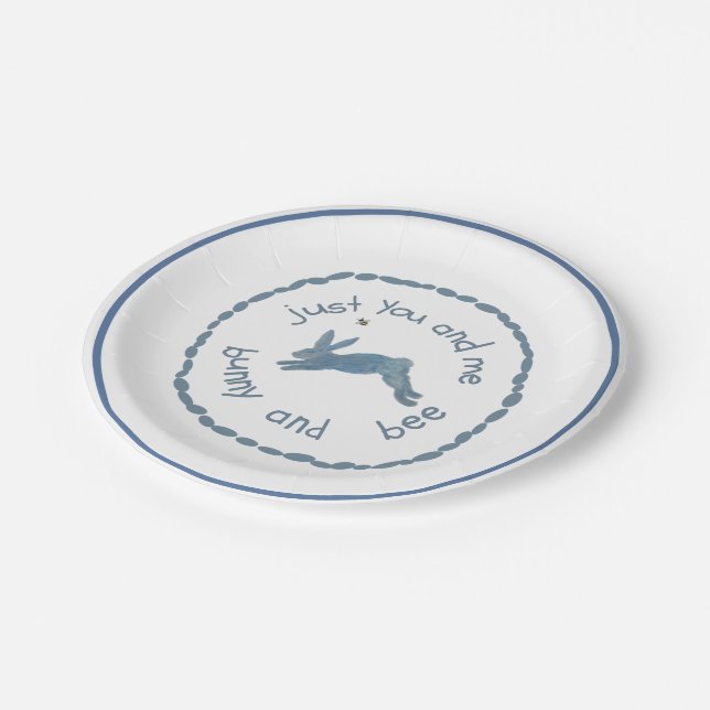 Poem Bunny Bee Bunnies Bees Baby Paper Plates (Angled)