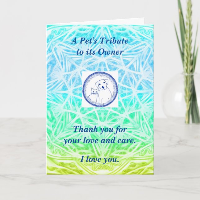 Poem: Comfort For Pet Loss; BYG, Folded Card (Front)