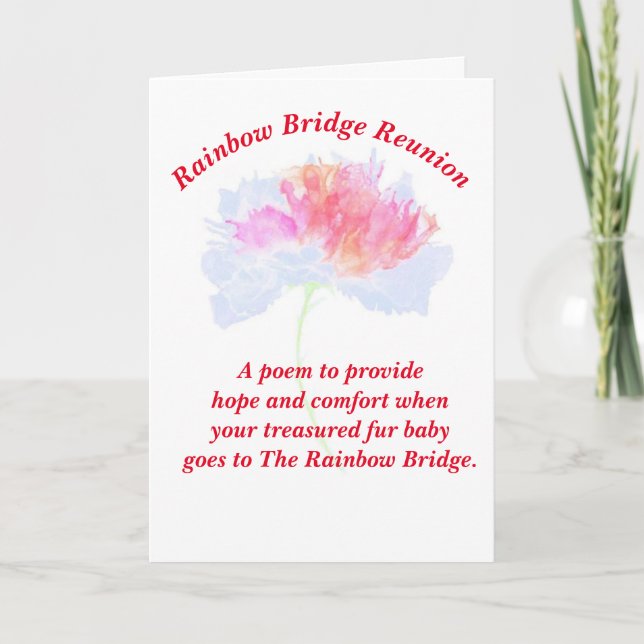 Poem: Comfort For Pet Loss; FL, Folded Card (Front)