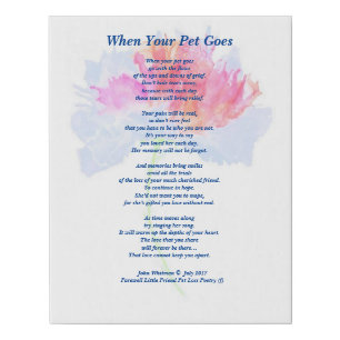 Poem Female Pet Loss Sympathy Faux Canvas