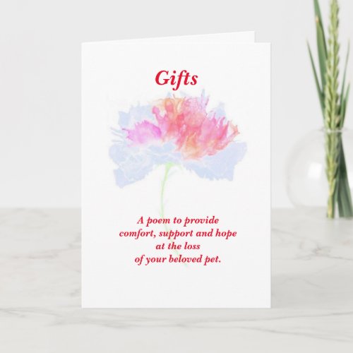 Poem Female Pet Loss Sympathy FL Folded Card