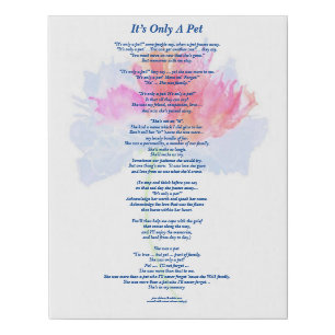 Poem: Female Pet Loss Sympathy FL Poster Faux Canvas Print