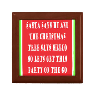 Poem for Christmas red lime green seasonal Gift Box