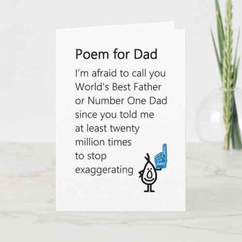 Poem for Dad _ a funny Fathers Day Poem Card