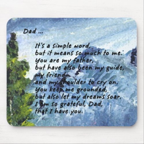 Poem for Dad Mouse Pad