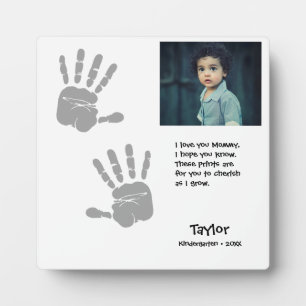 Poem for Mom Handprint First day of School Plaque