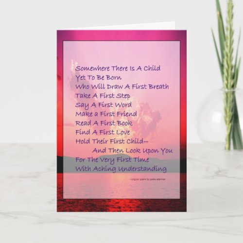 Poem for New Parents Greeting Card