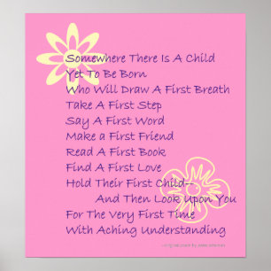 Poem For New Parents Keepsake Poster (Hot Pink)