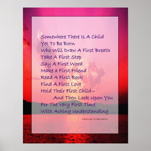 Poem For Prospective Parents Poster