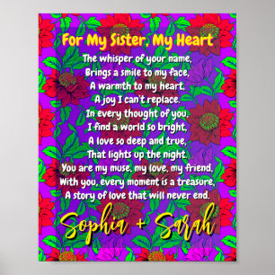 Poem for Sister Personalized Gift Poster Print