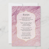 Poem girl baby shower thank you - rose gold
