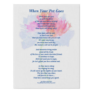Poem: Male Pet Loss Sympathy FL Poster Faux Canvas