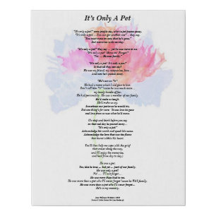Poem: Male Pet Loss Sympathy FL Poster Faux Canvas