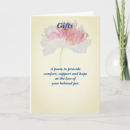 Poem Male Pet Loss Sympathy FLST Folded Card