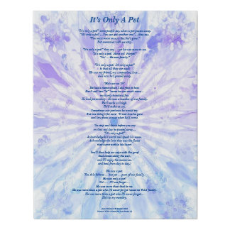 Poem: Male Pet Loss Sympathy PB Poster Faux Canvas