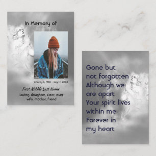  Poem Memorial Keepsake Angel Sky Clouds Business Card