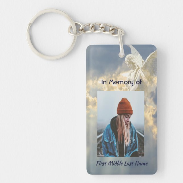  Poem Memorial Keepsake Angel Sky Clouds  Keychain (Front)