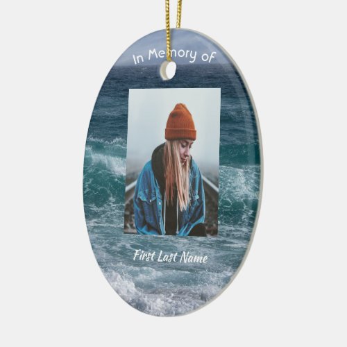 Poem Memorial Keepsake Ocean Sea Beach Ceramic Ornament