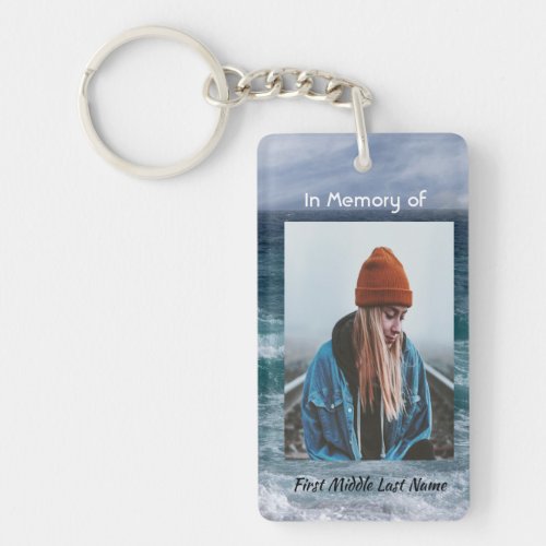 Poem Memorial Keepsake Ocean Sea Beach Keychain