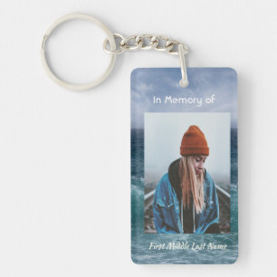 Poem Memorial Keepsake Ocean Sea Beach Keychain