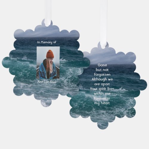 Poem Memorial Keepsake Ocean Sea Beach Ornament Card