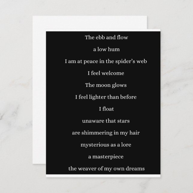 Poem Note Card (Front/Back)
