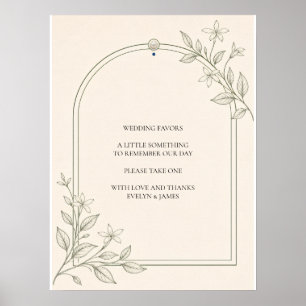 Poem Olive Botanical Please Take One Favor Poster